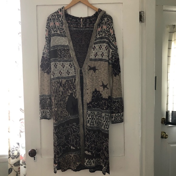 Free People Sweaters - Free People Americana Heritage Hooded Duster Sz S